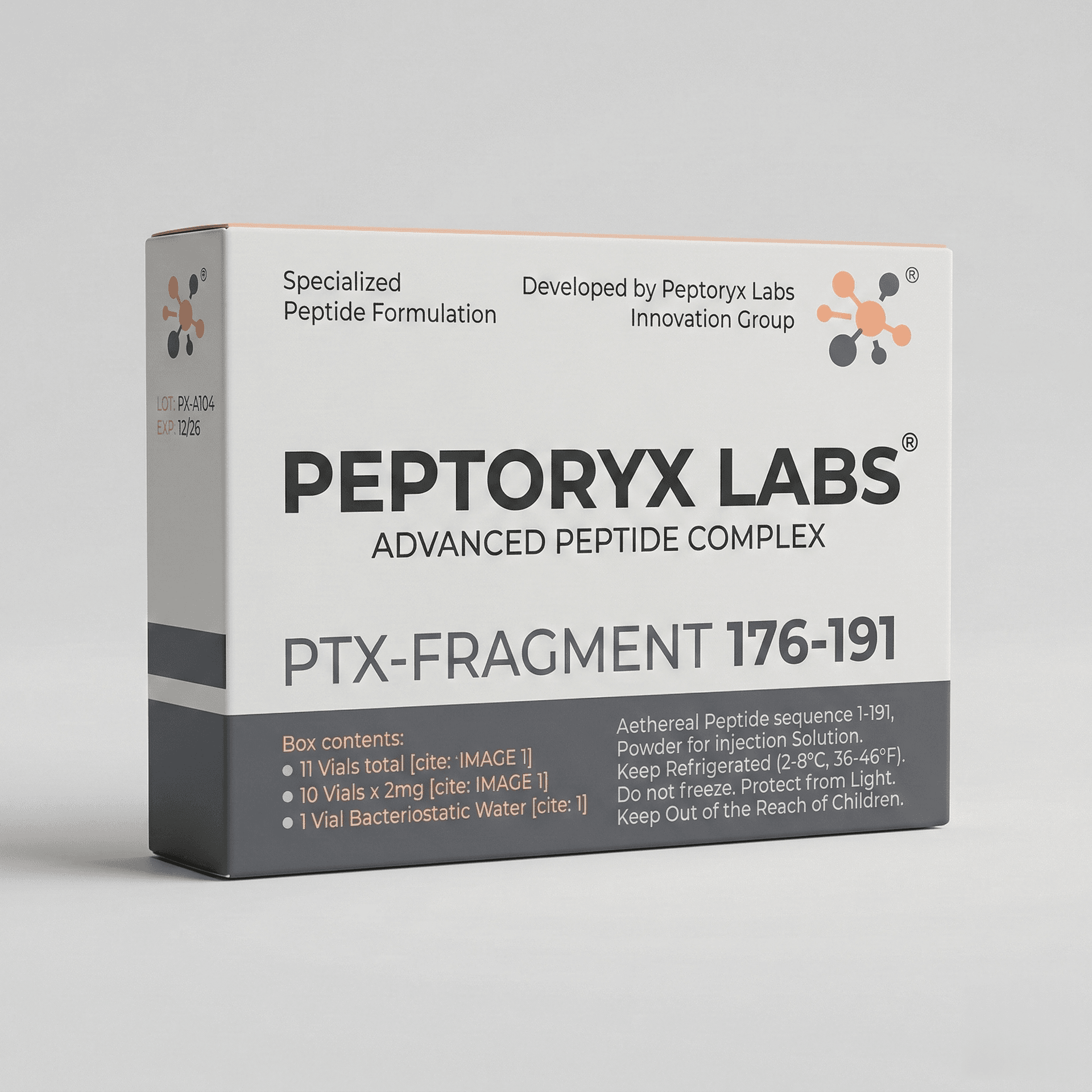 Premium peptide packaging kit with vials and secondary box