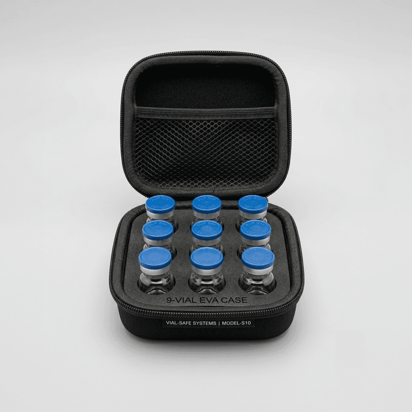tamper-evident seal on peptide vial kit hard case pharmaceutical packaging